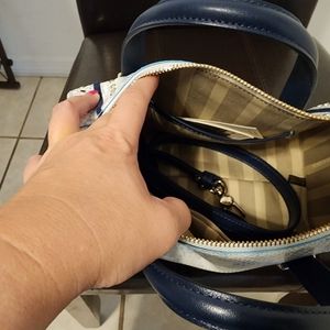 Brahmin blue white purse EUC